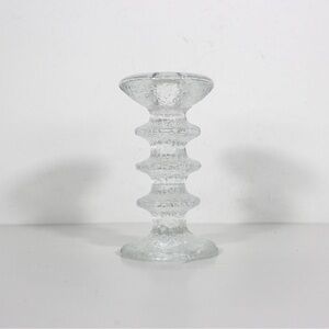 Iittala Festivo Three Ring Glass Candle Holder by Timo Sarpaneva Finland, Danish